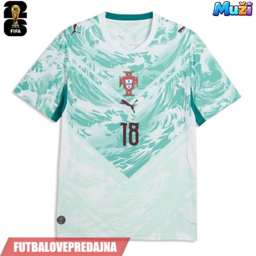 Lacne Muži Futbalové dres Portugalsko Pedro Neto #18 MS 2026 Krátky Rukáv - Preč
